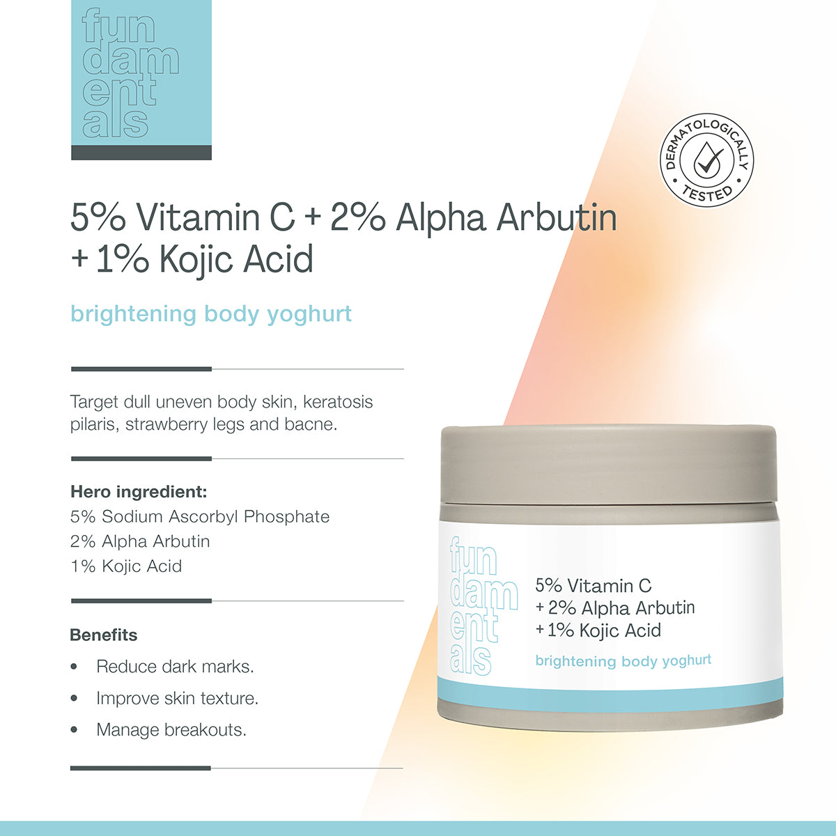 2% Alpha Arbutin + 5% Ascorbic Acid + 1% Kojic Acid – Brightening Body Yoghurt