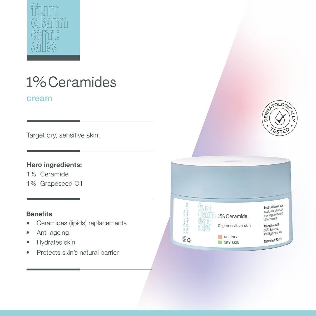 1% Ceramide Moisturiser – Skin Barrier Repair – Fundamentals