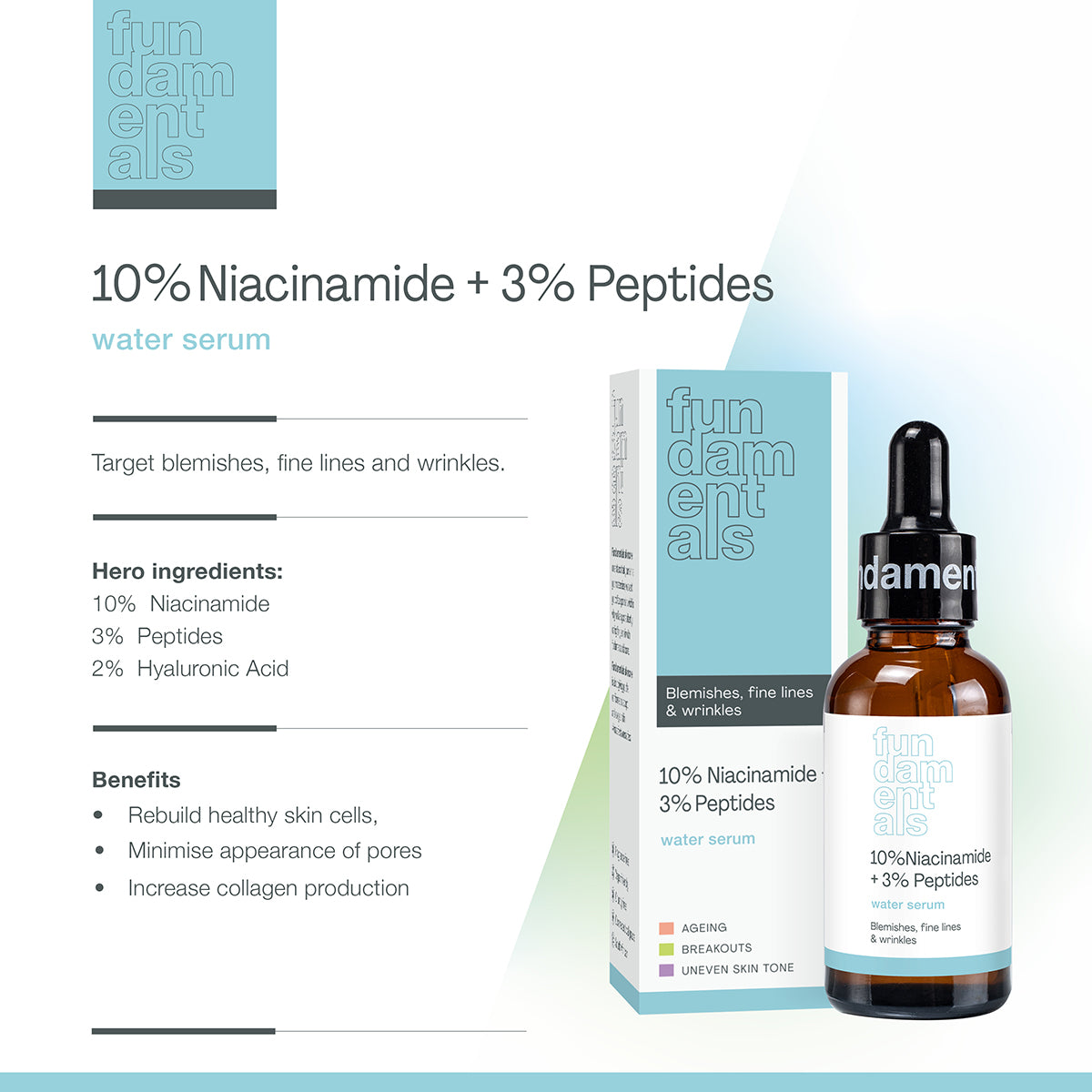 10% Niacinamide + 3% Peptides Serum – Fundamentals Skincare ZA
